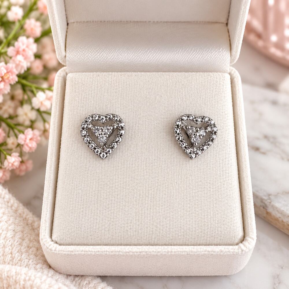 Sterling Silver 1/10 ct. tw Genuine Diamond Stud Earrings